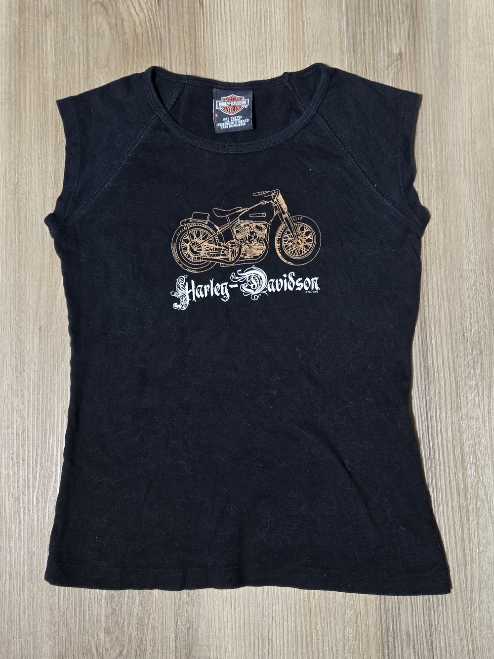 Harley-Davidson Black Tank with Bronze Motorcycle Graphic